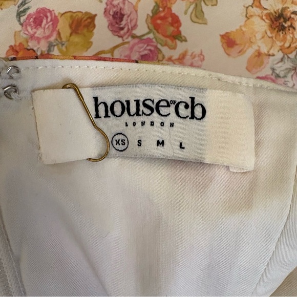 House of CB || Sabrina Corset Fit & Flare‎ Dress Cream Pink XS - Picture 7 of 13